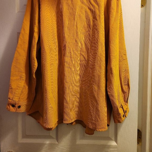 NEW Jessica London Button Down Corduroy Yellow Jacket/Shirt Women's Size 20 - Picture 6 of 7